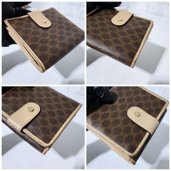 Authentic Celine Macadam Compact Wallet Beige/Brown - Picture 4 of 13